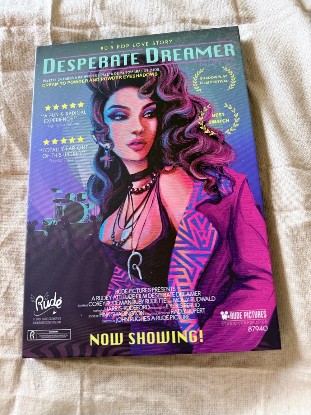 Rude Cosmetics Desperate Dreamer 24-Color Eyeshadow Palette 80s Pop Edition NIB